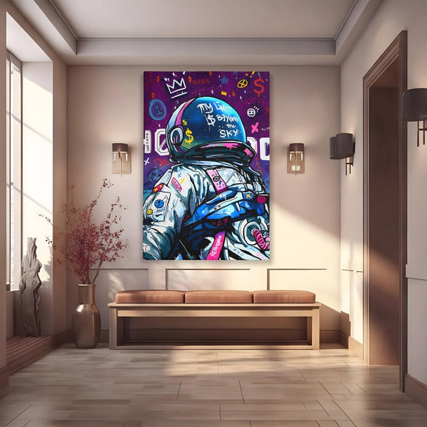 Tablou Canvas Premium LuxCanva® A1119, Astronaut , Cosmonaut, Spatiu, Motivational, Culori Vibrante