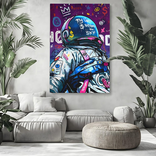 Tablou Canvas Premium LuxCanva® A1119, Astronaut , Cosmonaut, Spatiu, Motivational, Culori Vibrante