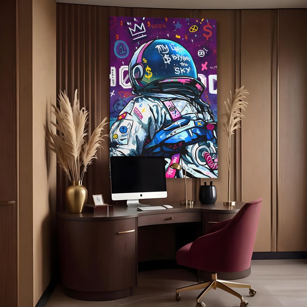 Tablou Canvas Premium LuxCanva® A1119, Astronaut , Cosmonaut, Spatiu, Motivational, Culori Vibrante