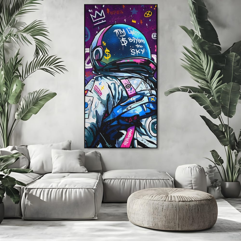 Tablou Canvas Premium LuxCanva® A1119, Astronaut , Cosmonaut, Spatiu, Motivational, Culori Vibrante