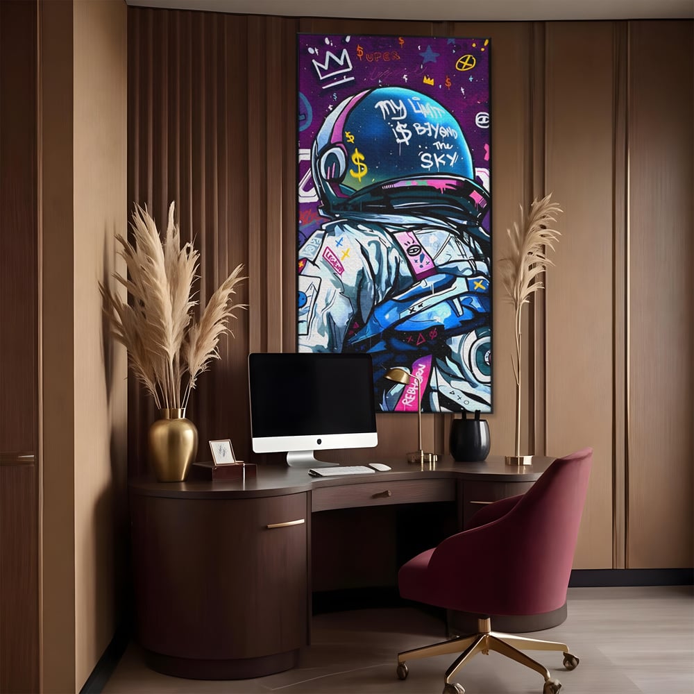 Tablou Canvas Premium LuxCanva® A1119, Astronaut , Cosmonaut, Spatiu, Motivational, Culori Vibrante