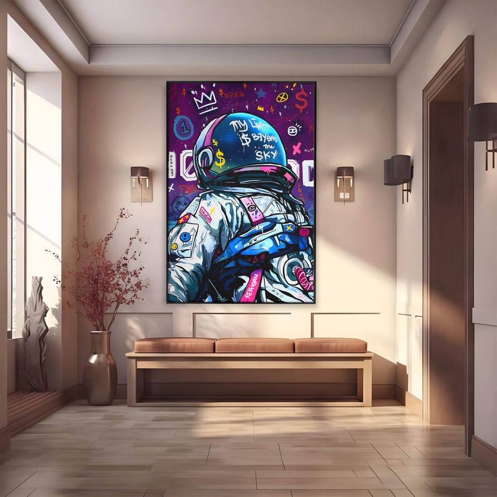 Tablou Canvas Premium LuxCanva® A1119, Astronaut , Cosmonaut, Spatiu, Motivational, Culori Vibrante