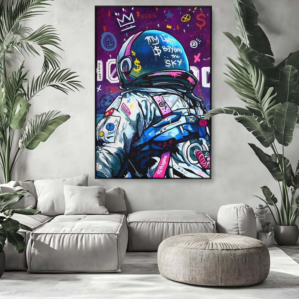 Tablou Canvas Premium LuxCanva® A1119, Astronaut , Cosmonaut, Spatiu, Motivational, Culori Vibrante