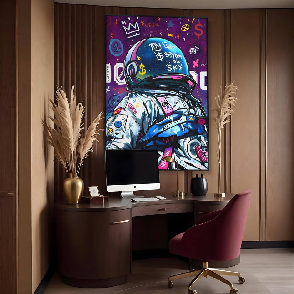 Tablou Canvas Premium LuxCanva® A1119, Astronaut , Cosmonaut, Spatiu, Motivational, Culori Vibrante