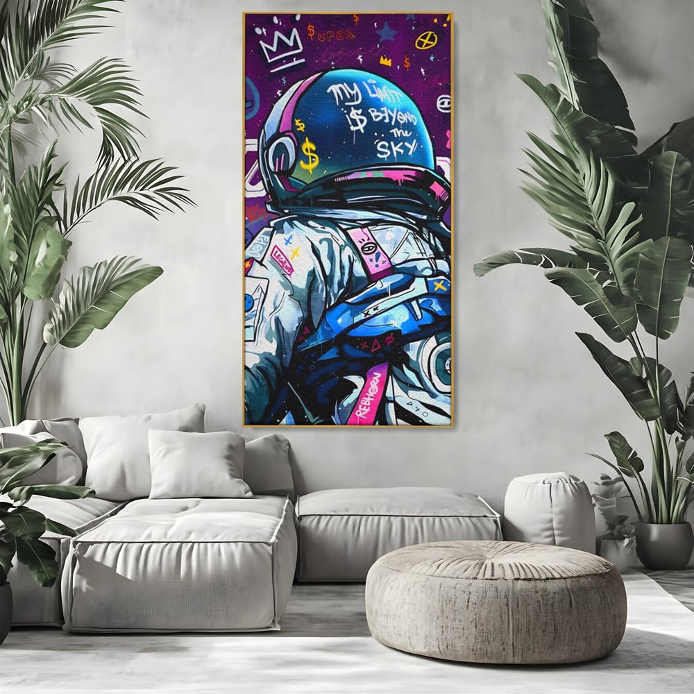 Tablou Canvas Premium LuxCanva® A1119, Astronaut , Cosmonaut, Spatiu, Motivational, Culori Vibrante