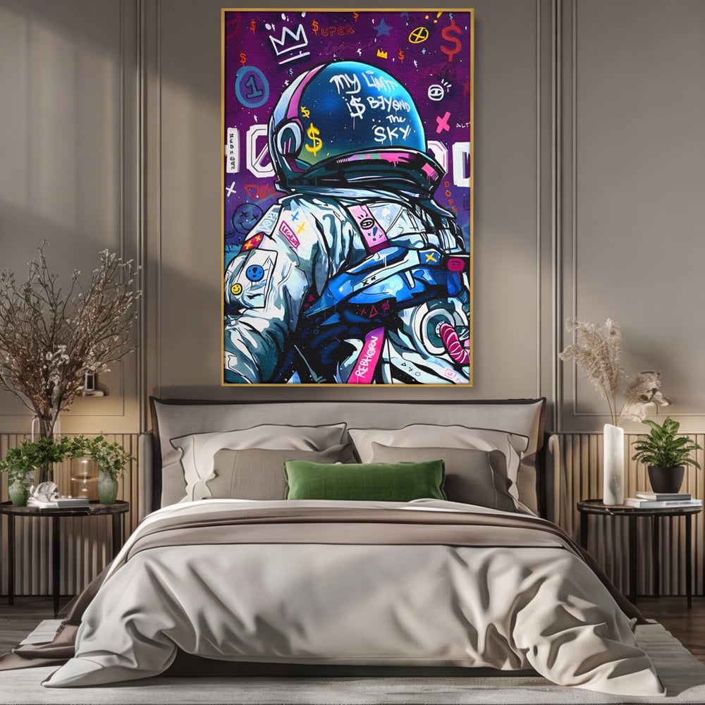 Tablou Canvas Premium LuxCanva® A1119, Astronaut , Cosmonaut, Spatiu, Motivational, Culori Vibrante