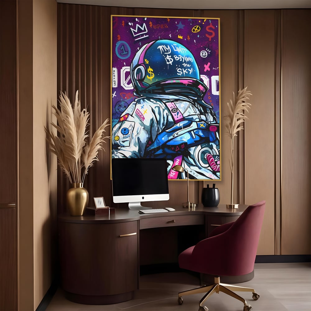 Tablou Canvas Premium LuxCanva® A1119, Astronaut , Cosmonaut, Spatiu, Motivational, Culori Vibrante
