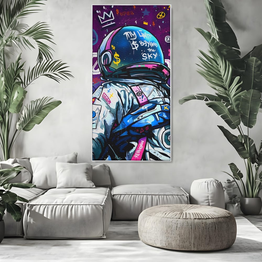 Tablou Canvas Premium LuxCanva® A1119, Astronaut , Cosmonaut, Spatiu, Motivational, Culori Vibrante