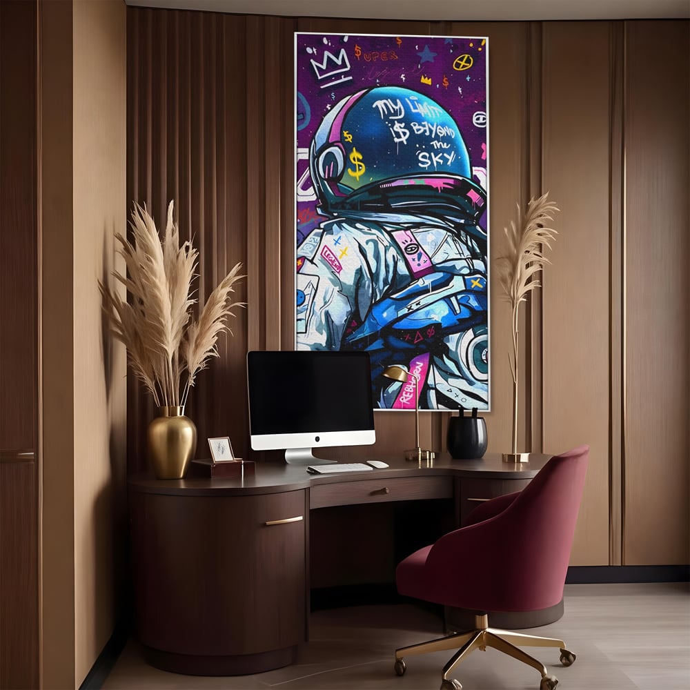 Tablou Canvas Premium LuxCanva® A1119, Astronaut , Cosmonaut, Spatiu, Motivational, Culori Vibrante
