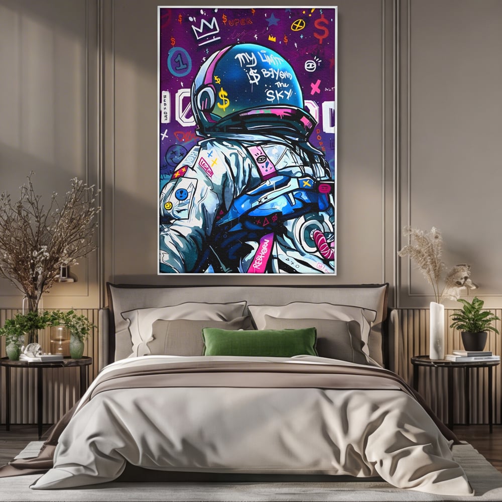 Tablou Canvas Premium LuxCanva® A1119, Astronaut , Cosmonaut, Spatiu, Motivational, Culori Vibrante