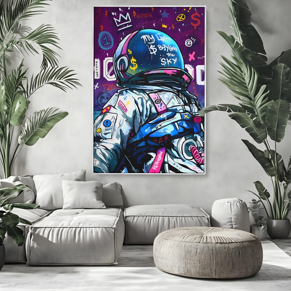 Tablou Canvas Premium LuxCanva® A1119, Astronaut , Cosmonaut, Spatiu, Motivational, Culori Vibrante