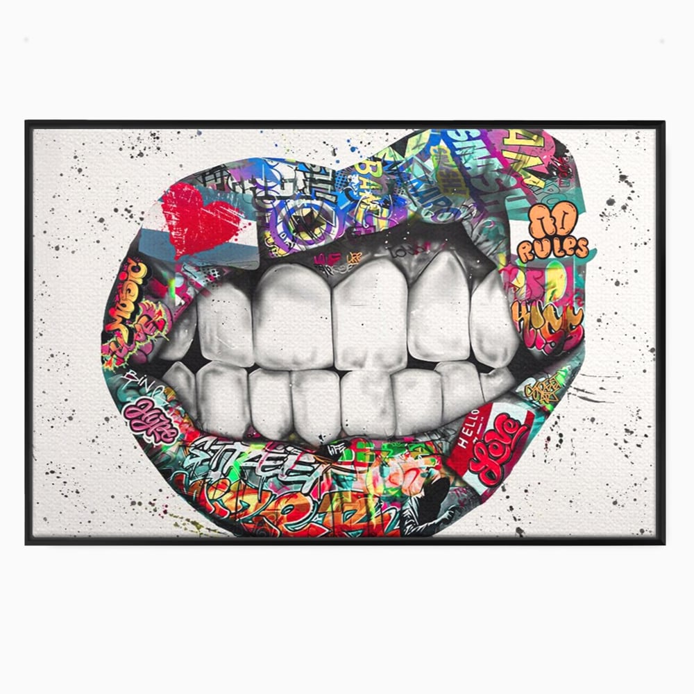 Tablou Canvas Premium LuxCanva® A1120, Lips Graffiti , Street Art, Buze, Colorat, Abstract, Culori Vibrante