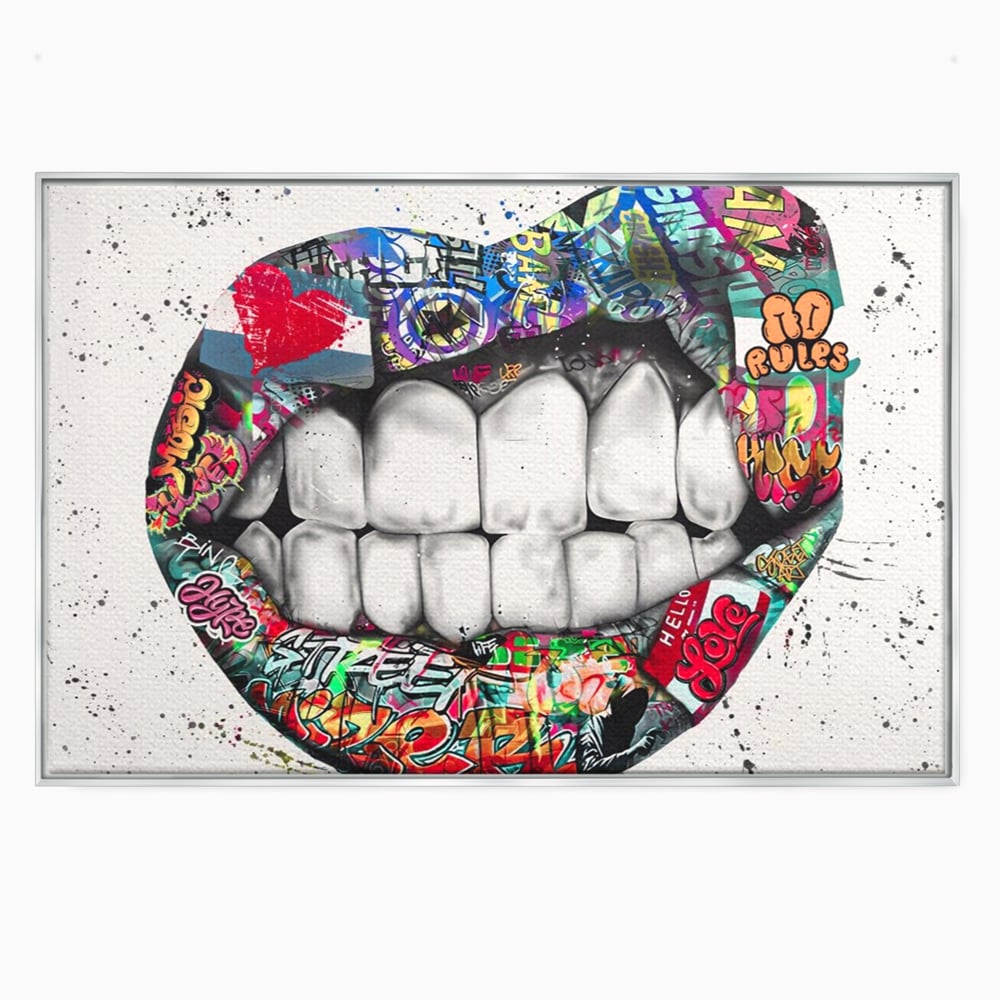 Tablou Canvas Premium LuxCanva® A1120, Lips Graffiti , Street Art, Buze, Colorat, Abstract, Culori Vibrante
