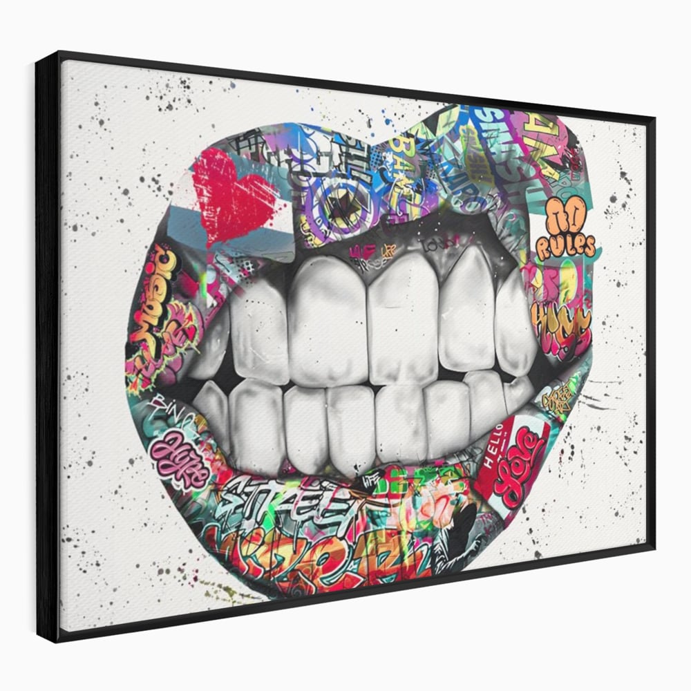Tablou Canvas Premium LuxCanva® A1120, Lips Graffiti , Street Art, Buze, Colorat, Abstract, Culori Vibrante