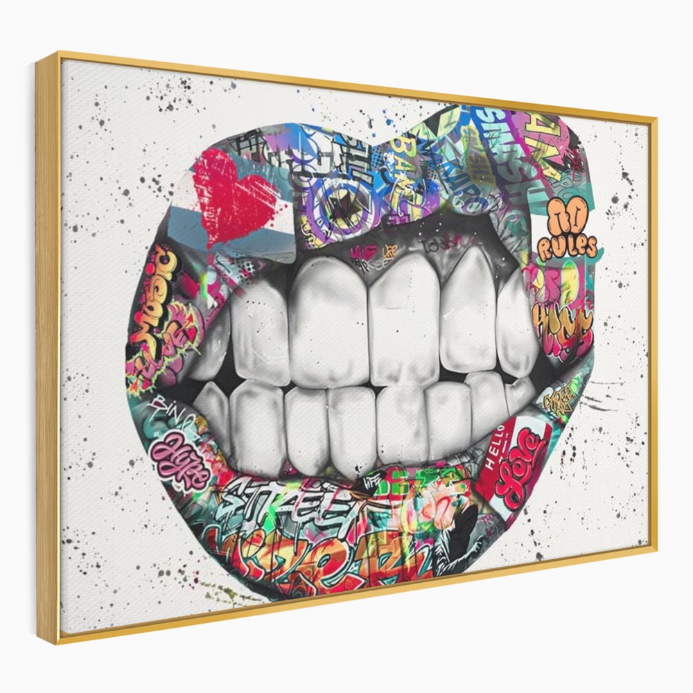 Tablou Canvas Premium LuxCanva® A1120, Lips Graffiti , Street Art, Buze, Colorat, Abstract, Culori Vibrante