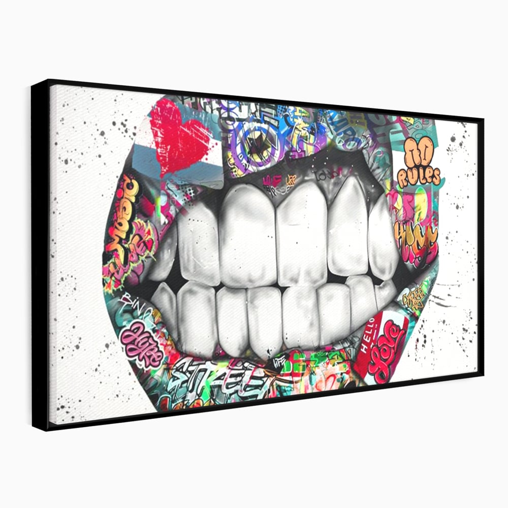 Tablou Canvas Premium LuxCanva® A1120, Lips Graffiti , Street Art, Buze, Colorat, Abstract, Culori Vibrante