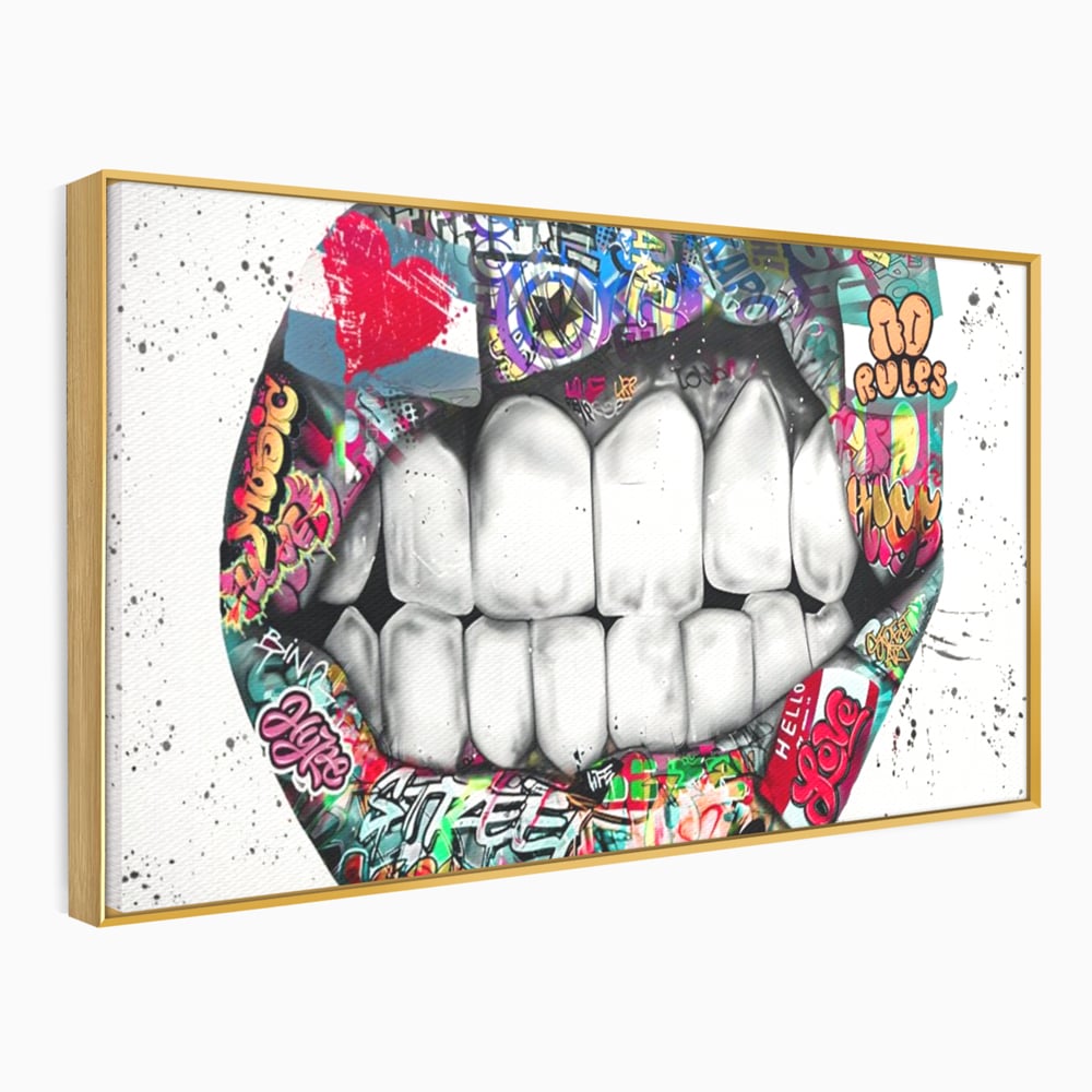 Tablou Canvas Premium LuxCanva® A1120, Lips Graffiti , Street Art, Buze, Colorat, Abstract, Culori Vibrante