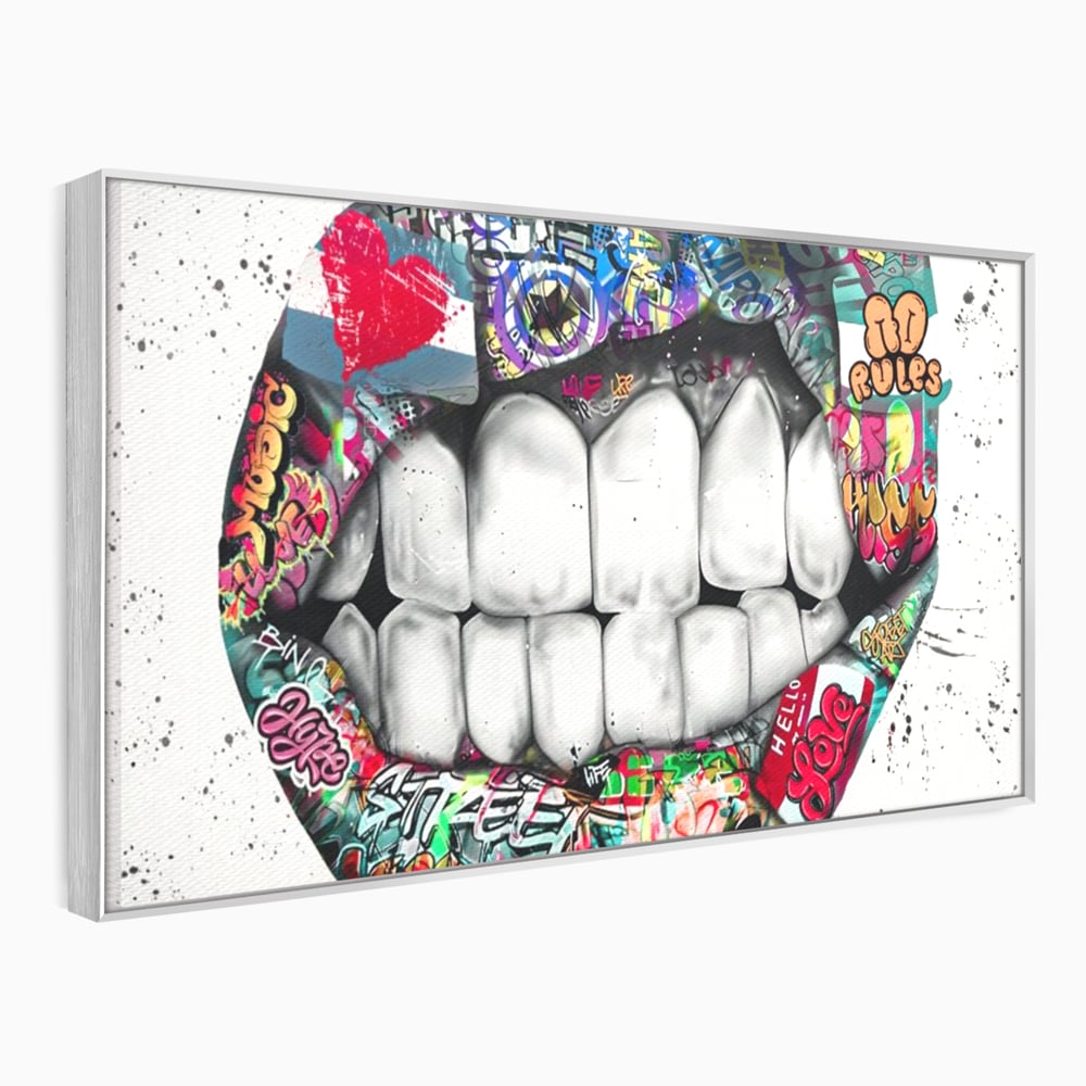 Tablou Canvas Premium LuxCanva® A1120, Lips Graffiti , Street Art, Buze, Colorat, Abstract, Culori Vibrante