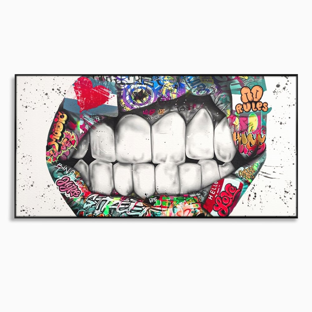Tablou Canvas Premium LuxCanva® A1120, Lips Graffiti , Street Art, Buze, Colorat, Abstract, Culori Vibrante