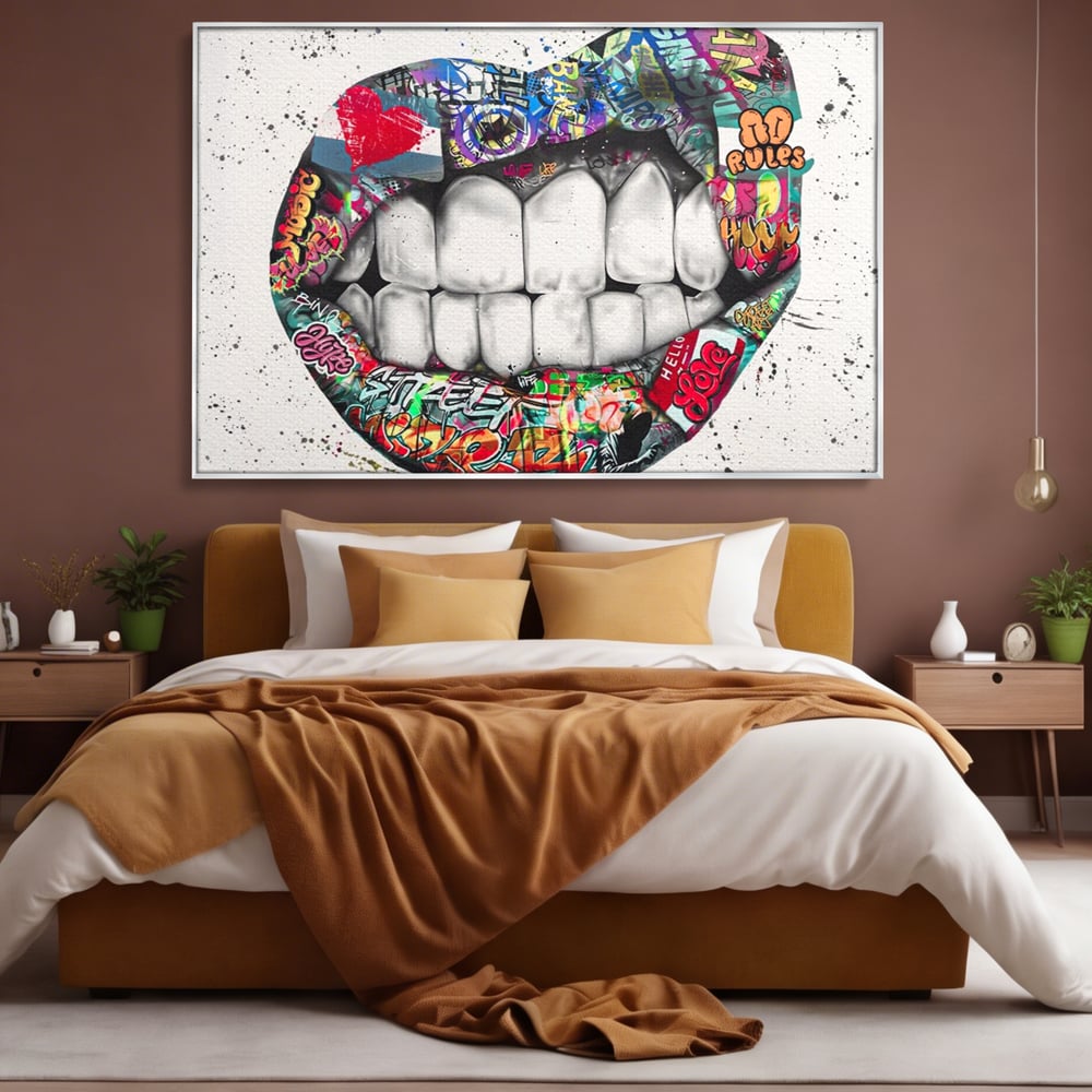 Tablou Canvas Premium LuxCanva® A1120, Lips Graffiti , Street Art, Buze, Colorat, Abstract, Culori Vibrante