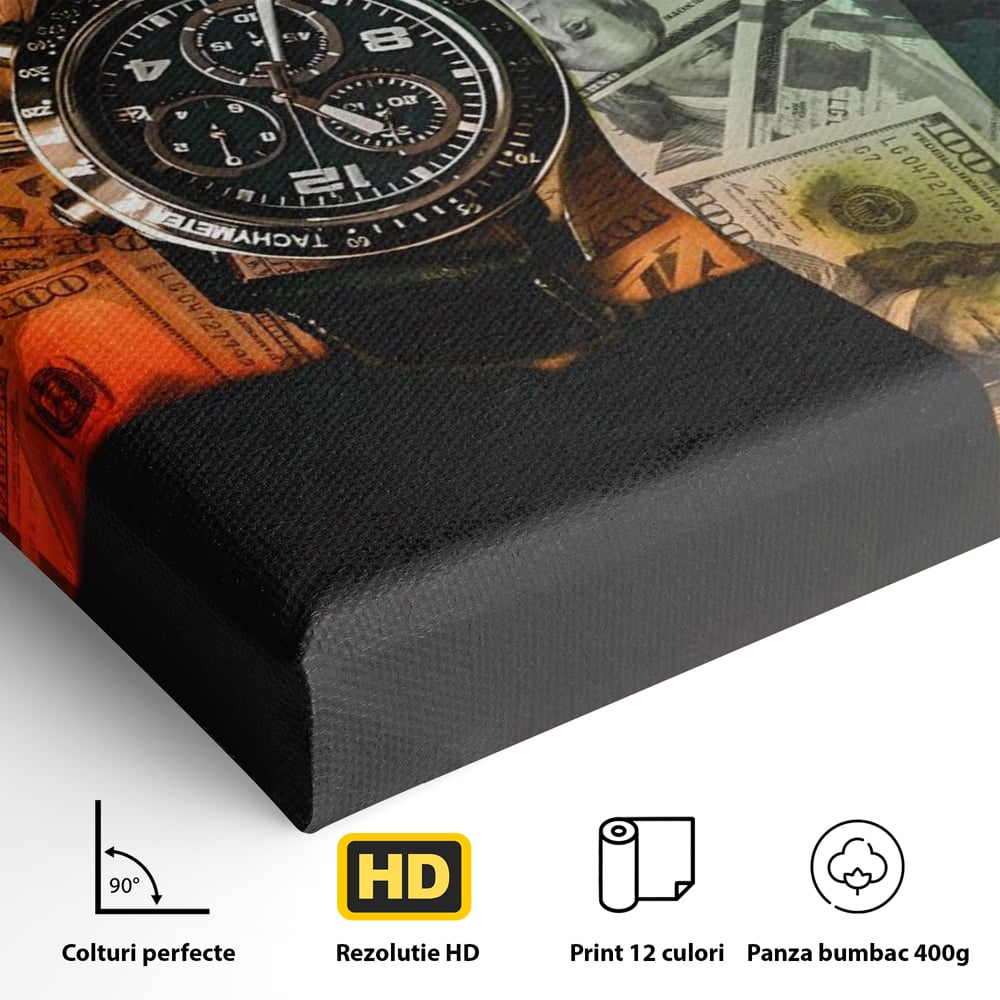 Leinwandbilder Premium LuxCanva® A1121, Zeit ist Geld, Uhren, Zeit, Zeit, Geld, motivierend, lebendige Farben