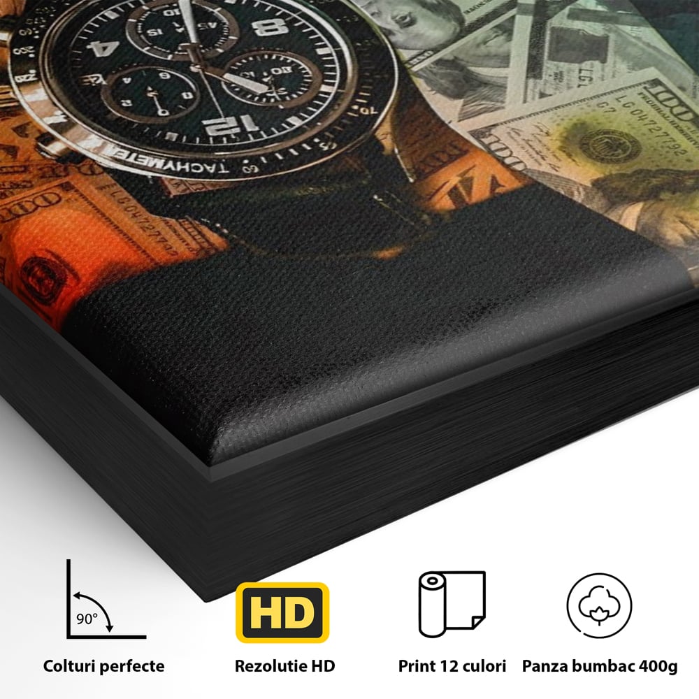 Leinwandbilder Premium LuxCanva® A1121, Zeit ist Geld, Uhren, Zeit, Zeit, Geld, motivierend, lebendige Farben