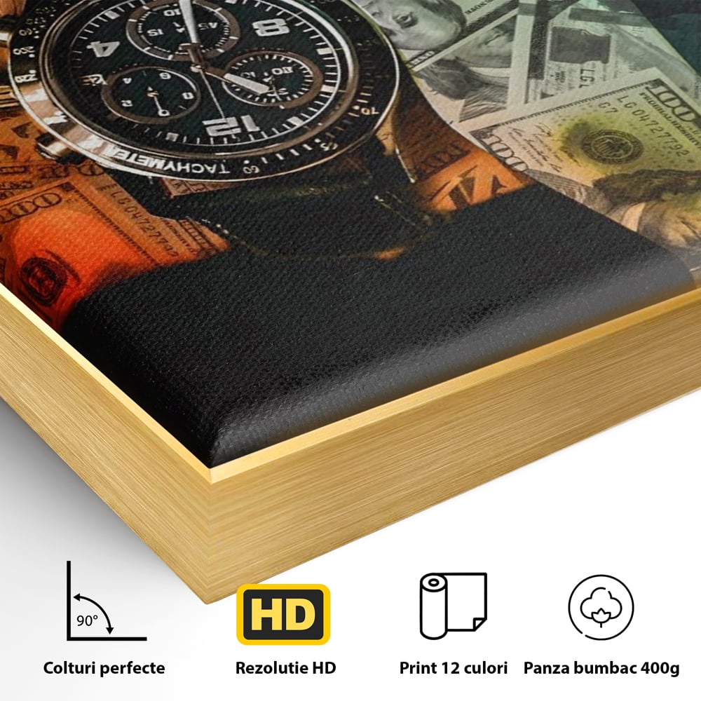 Leinwandbilder Premium LuxCanva® A1121, Zeit ist Geld, Uhren, Zeit, Zeit, Geld, motivierend, lebendige Farben