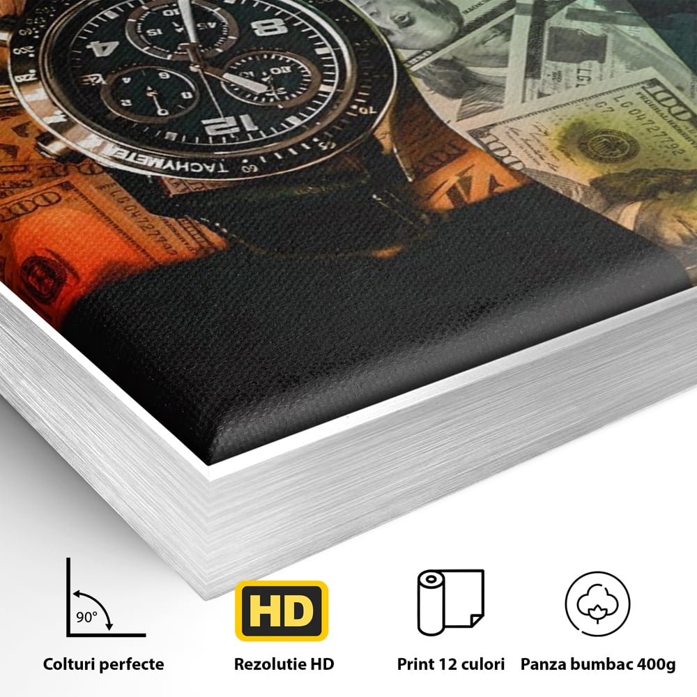 Leinwandbilder Premium LuxCanva® A1121, Zeit ist Geld, Uhren, Zeit, Zeit, Geld, motivierend, lebendige Farben