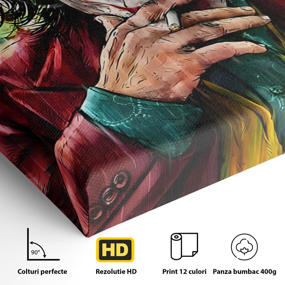 Tablou Canvas Premium LuxCanva® A1123, Joker , Film, Thriller, Ploaie, Culori Vibrante