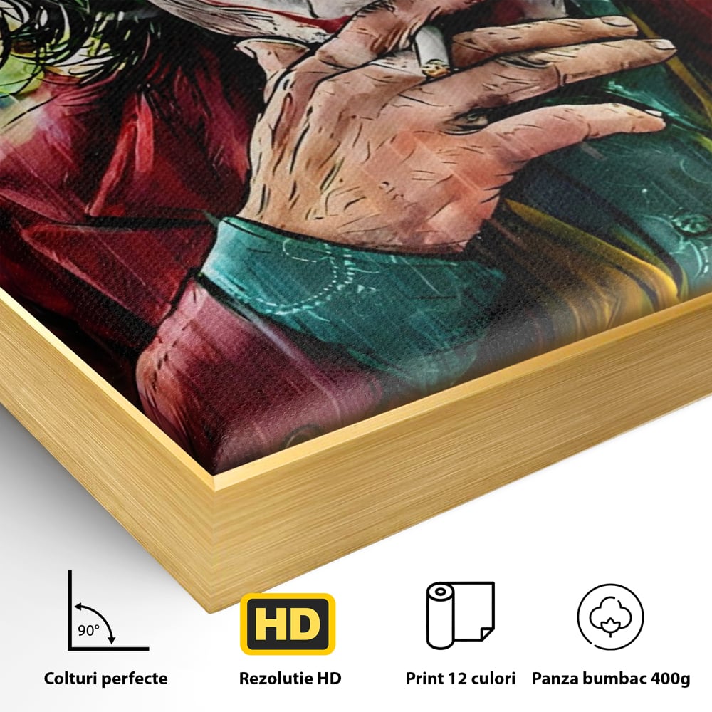Tablou Canvas Premium LuxCanva® A1123, Joker , Film, Thriller, Ploaie, Culori Vibrante