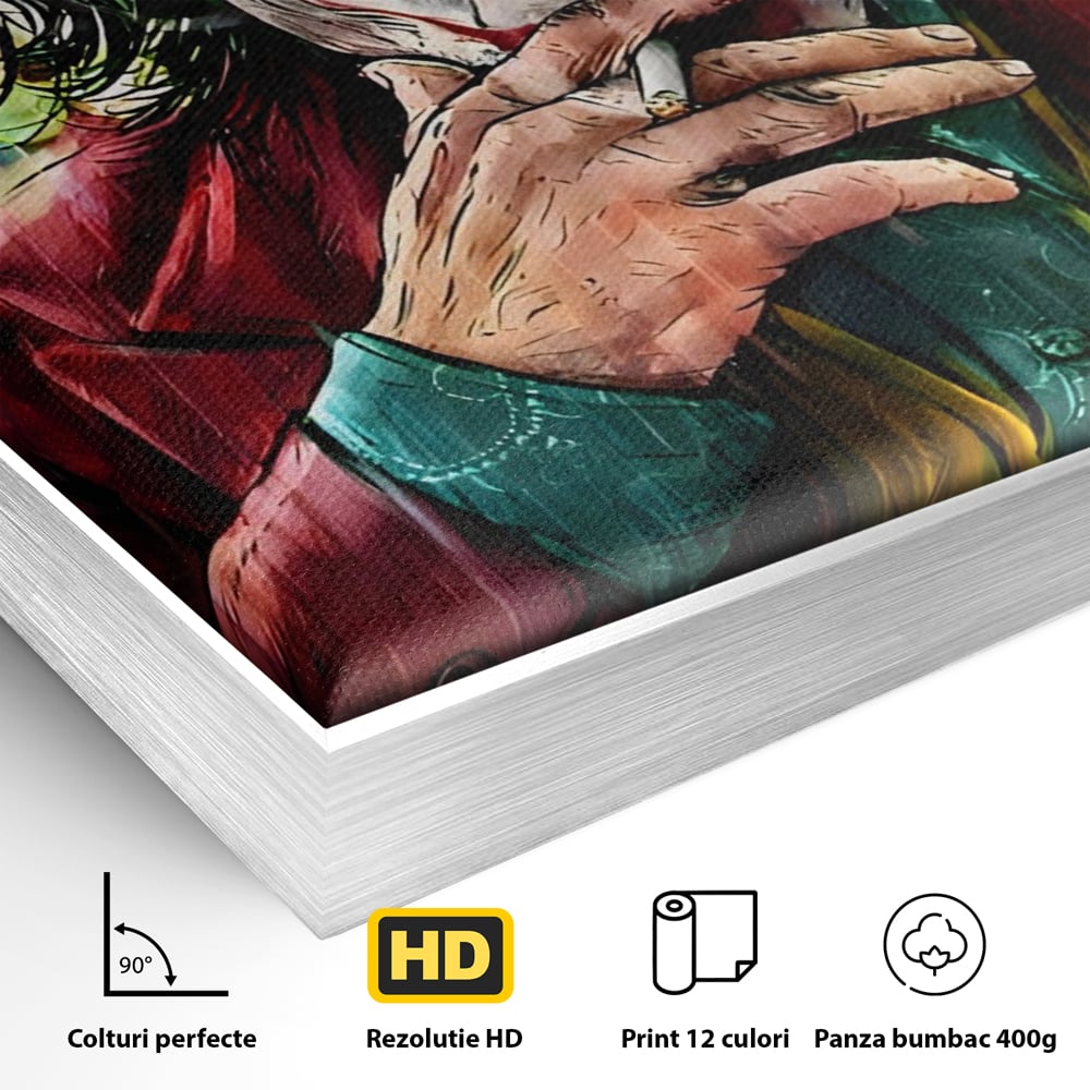 Tablou Canvas Premium LuxCanva® A1123, Joker , Film, Thriller, Ploaie, Culori Vibrante