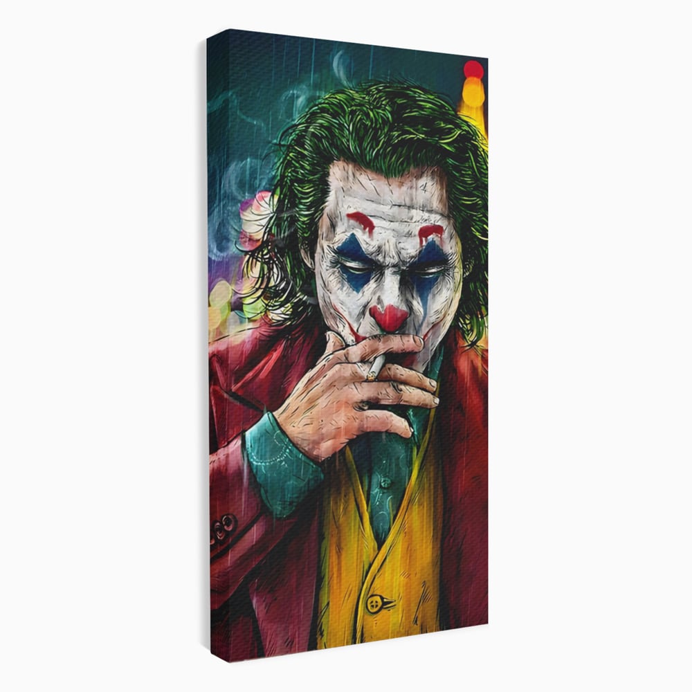 Tablou Canvas Premium LuxCanva® A1123, Joker , Film, Thriller, Ploaie, Culori Vibrante