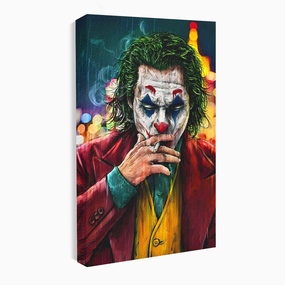 Tablou Canvas Premium LuxCanva® A1123, Joker , Film, Thriller, Ploaie, Culori Vibrante