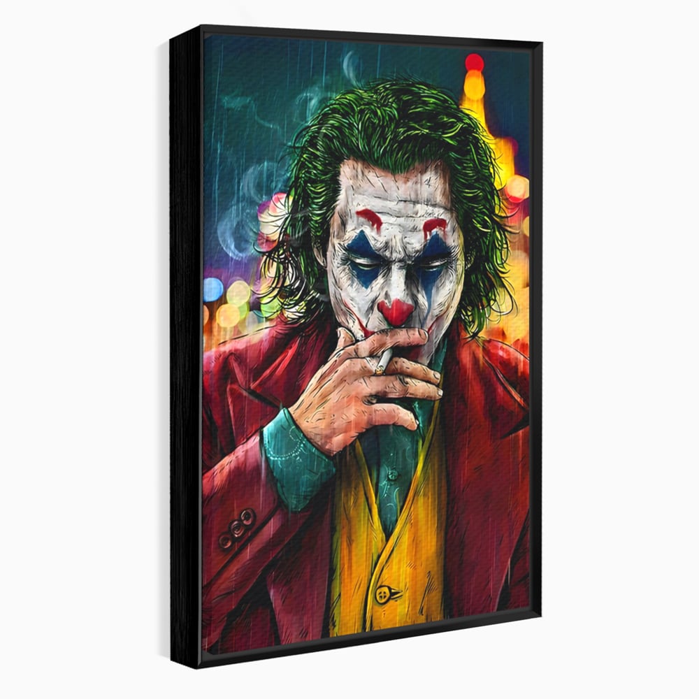 Tablou Canvas Premium LuxCanva® A1123, Joker , Film, Thriller, Ploaie, Culori Vibrante