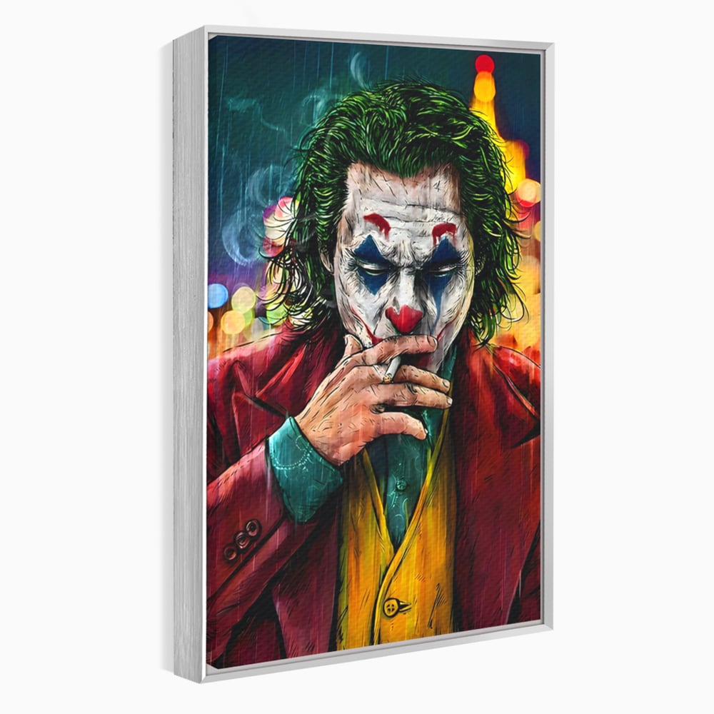 Tablou Canvas Premium LuxCanva® A1123, Joker , Film, Thriller, Ploaie, Culori Vibrante
