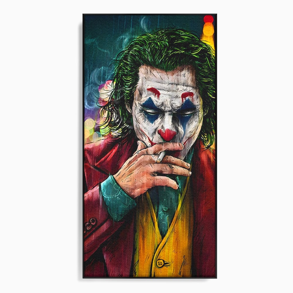 Tablou Canvas Premium LuxCanva® A1123, Joker , Film, Thriller, Ploaie, Culori Vibrante
