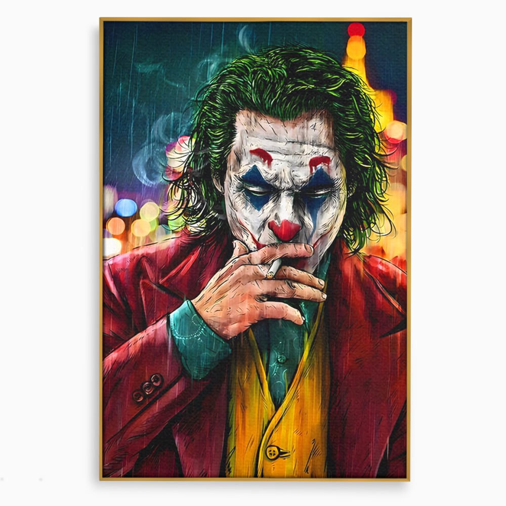 Tablou Canvas Premium LuxCanva® A1123, Joker , Film, Thriller, Ploaie, Culori Vibrante