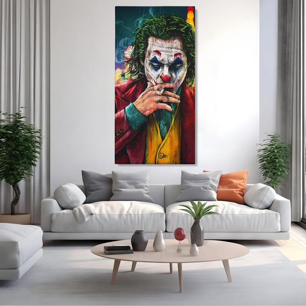 Tablou Canvas Premium LuxCanva® A1123, Joker , Film, Thriller, Ploaie, Culori Vibrante