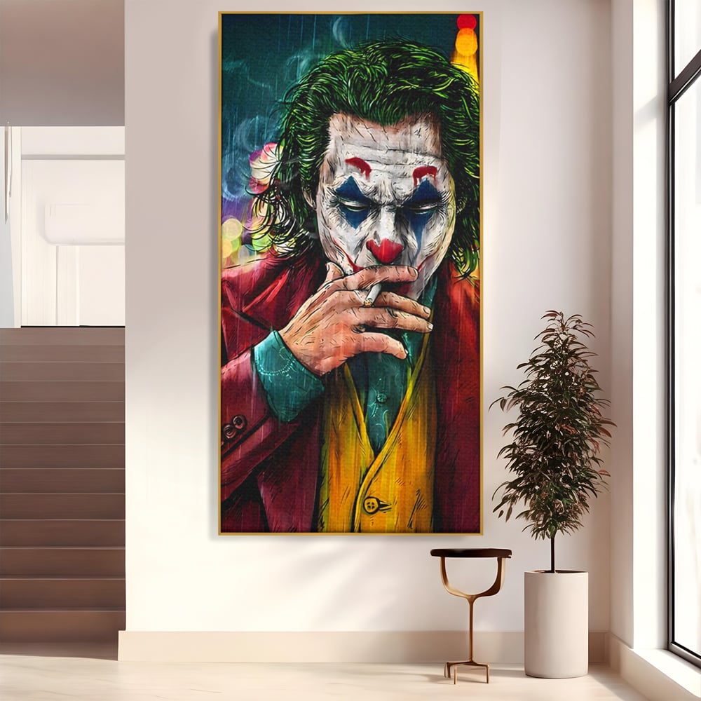 Tablou Canvas Premium LuxCanva® A1123, Joker , Film, Thriller, Ploaie, Culori Vibrante