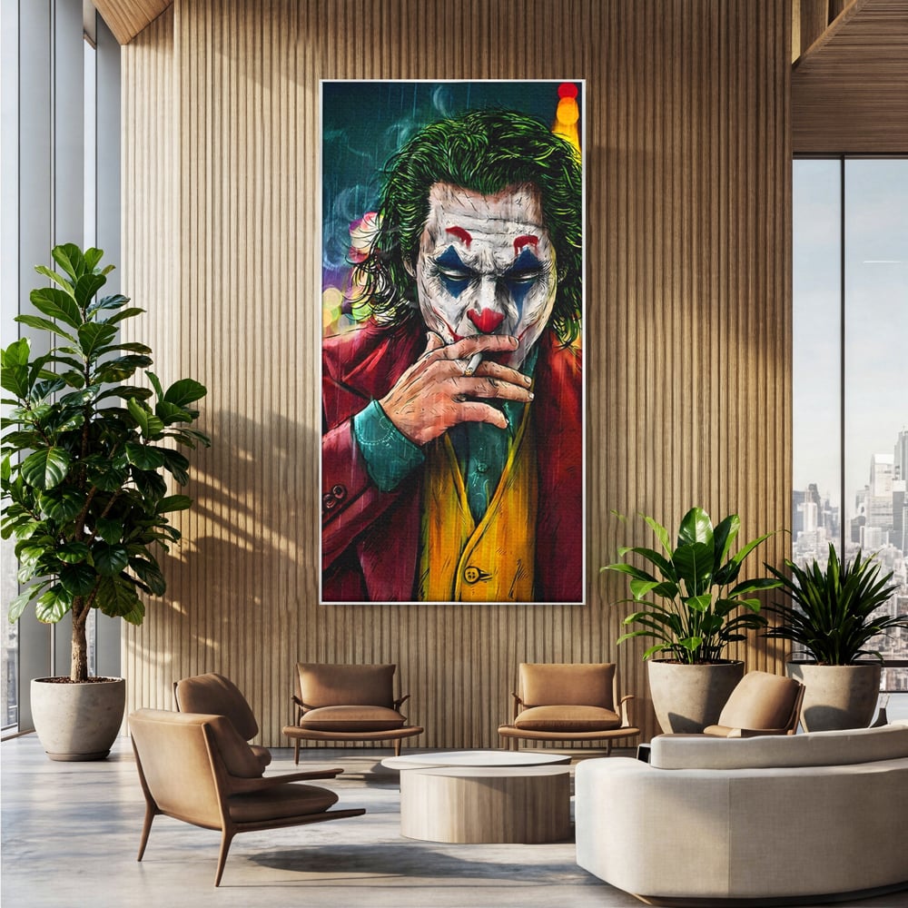 Tablou Canvas Premium LuxCanva® A1123, Joker , Film, Thriller, Ploaie, Culori Vibrante