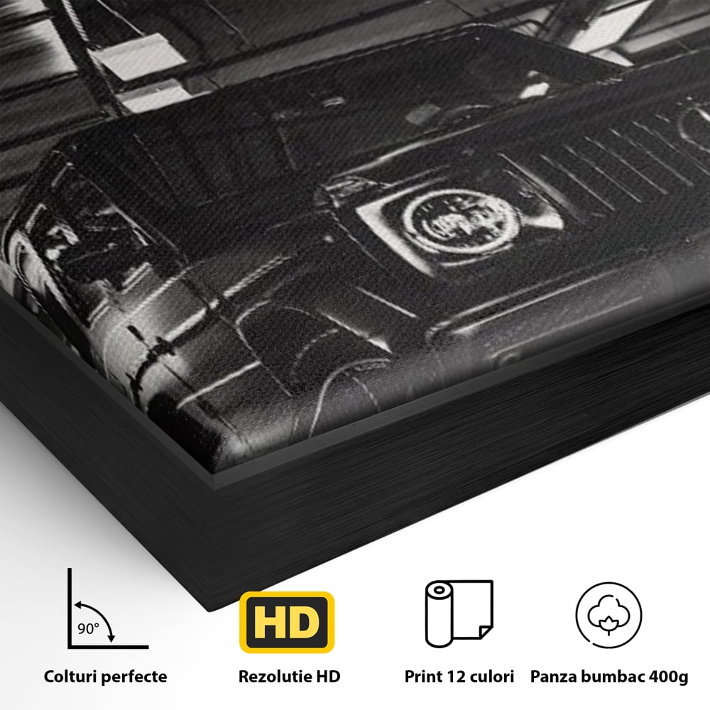 Tablou Canvas Premium, LuxCanva® A1124, Gucci , Mercedes, Succes, Alb, Negru
