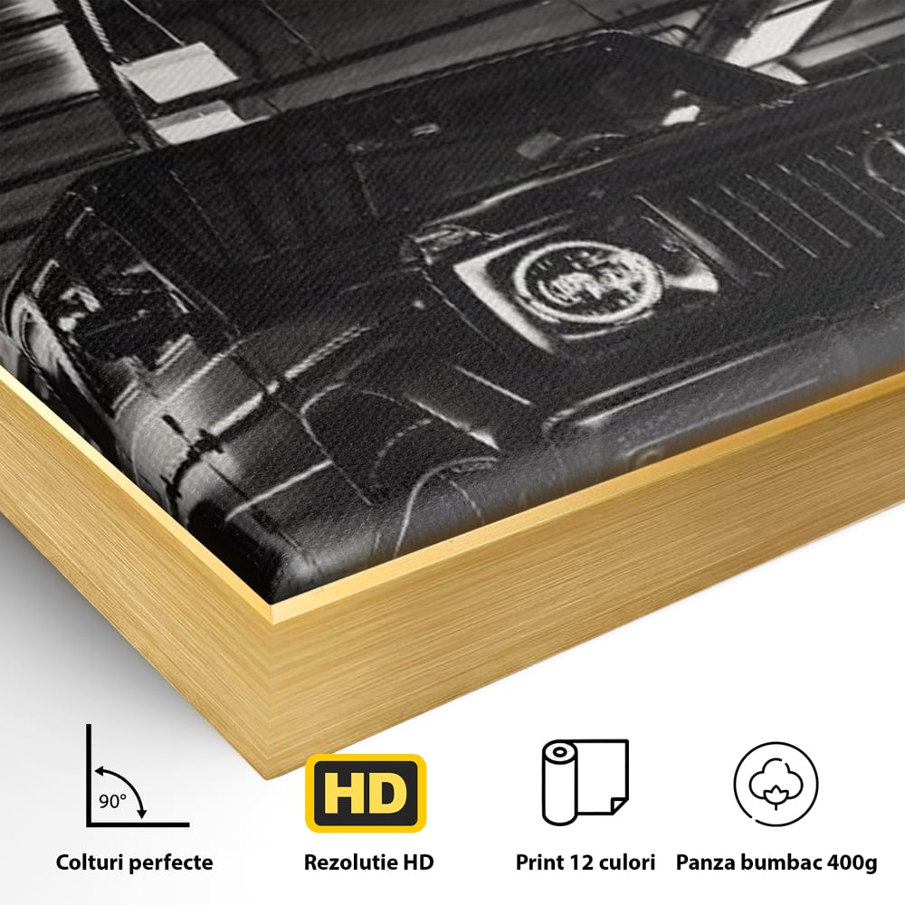 Tablou Canvas Premium, LuxCanva® A1124, Gucci , Mercedes, Succes, Alb, Negru