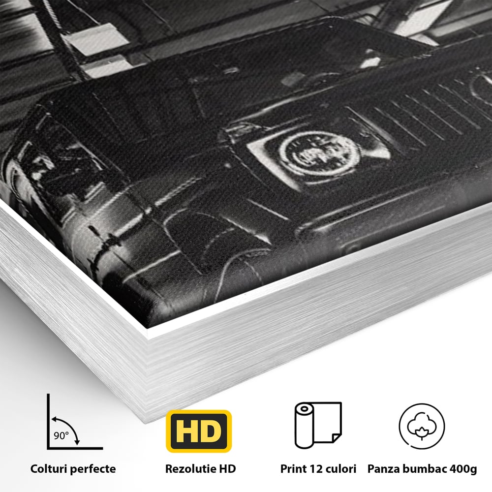 Tablou Canvas Premium, LuxCanva® A1124, Gucci , Mercedes, Succes, Alb, Negru