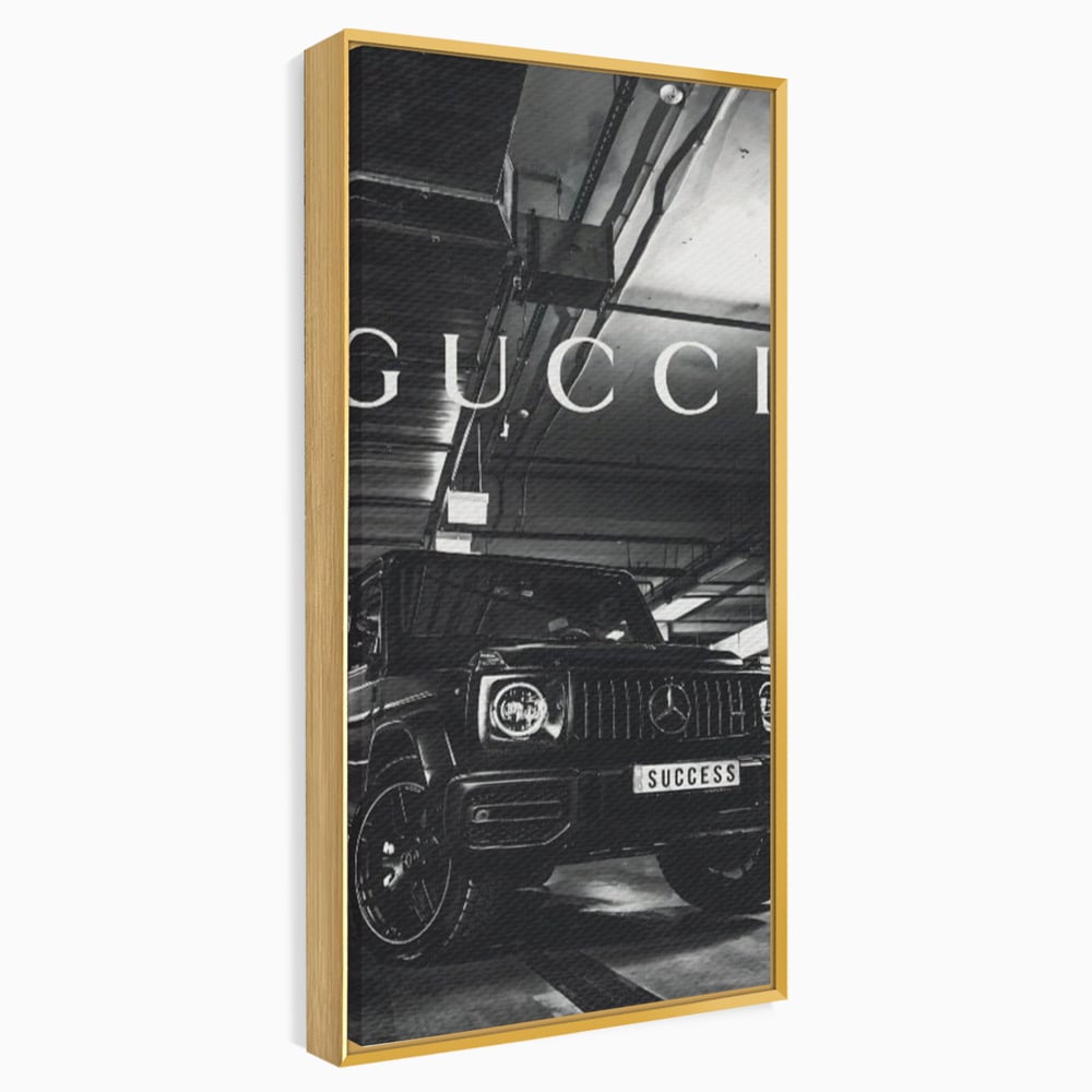 Tablou Canvas Premium, LuxCanva® A1124, Gucci , Mercedes, Succes, Alb, Negru