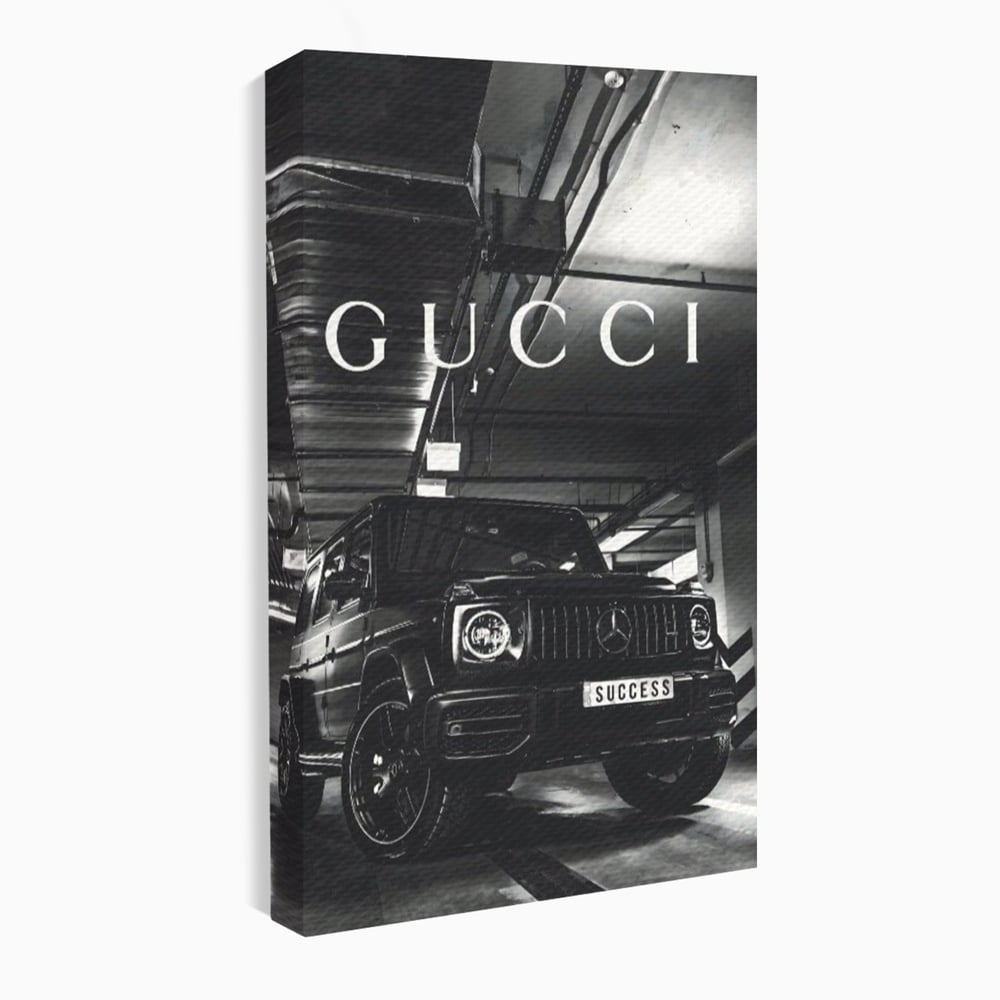 Tablou Canvas Premium, LuxCanva® A1124, Gucci , Mercedes, Succes, Alb, Negru
