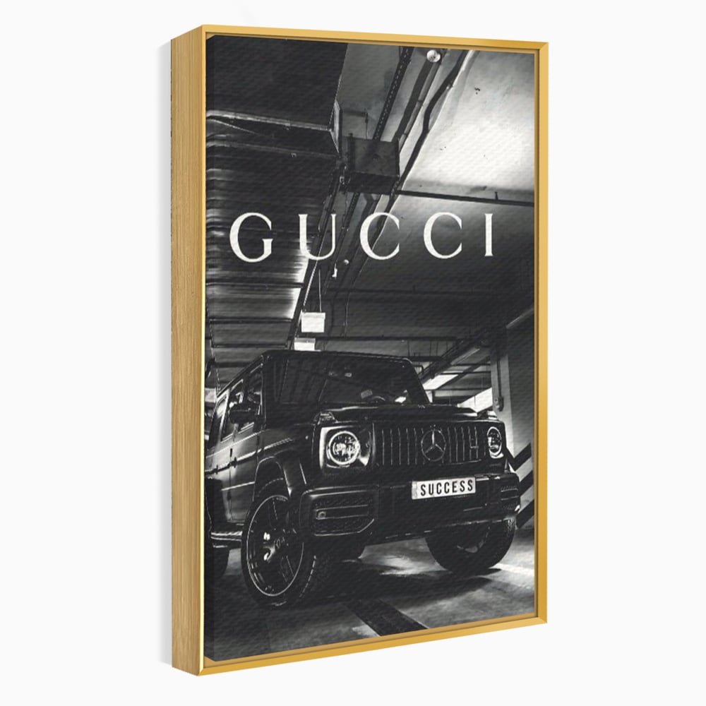 Tablou Canvas Premium, LuxCanva® A1124, Gucci , Mercedes, Succes, Alb, Negru