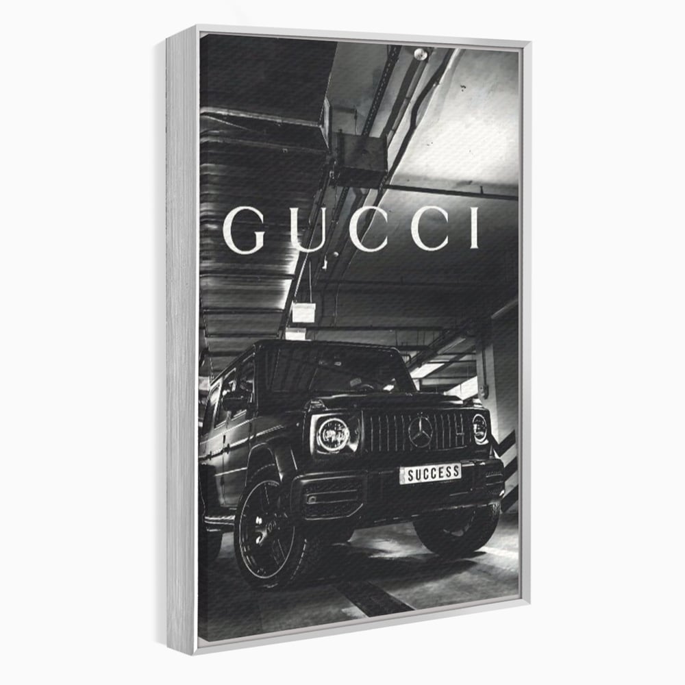 Tablou Canvas Premium, LuxCanva® A1124, Gucci , Mercedes, Succes, Alb, Negru