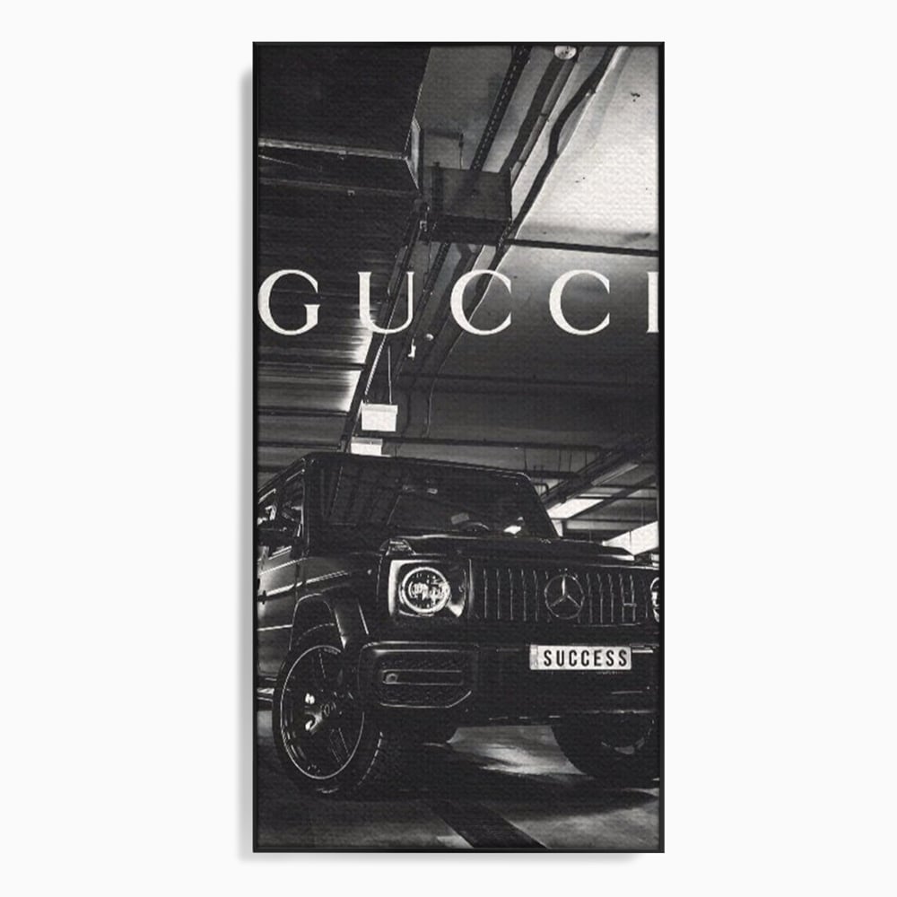 Tablou Canvas Premium, LuxCanva® A1124, Gucci , Mercedes, Succes, Alb, Negru