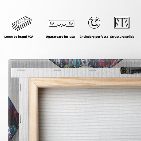 Tablou Canvas Premium LuxCanva® A1126, Black Lips ,  Buze, Inimi Colorate, Ruj Negru, Culori Vibrante