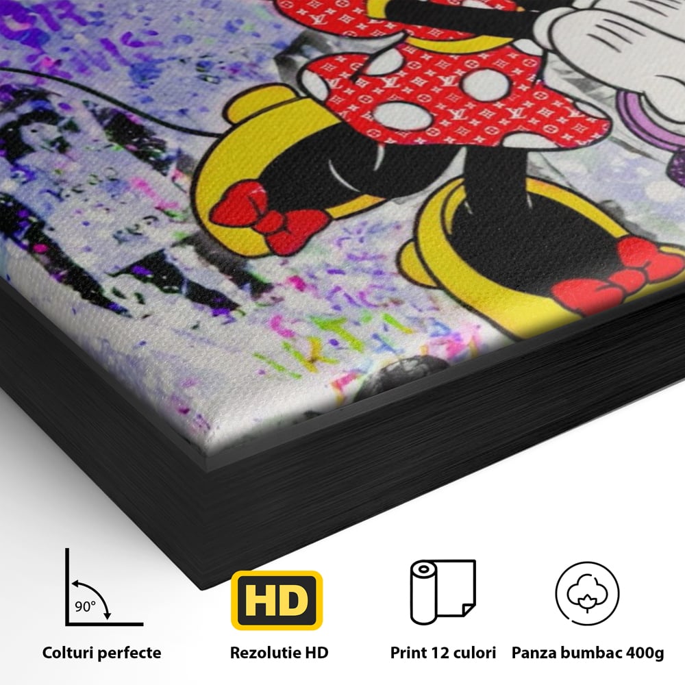 Tablou Canvas Premium, LuxCanva® A1127, Lady Minnie Mouse, Moda, Mickey Mosue, Luxury Brands, Culori Vibrante